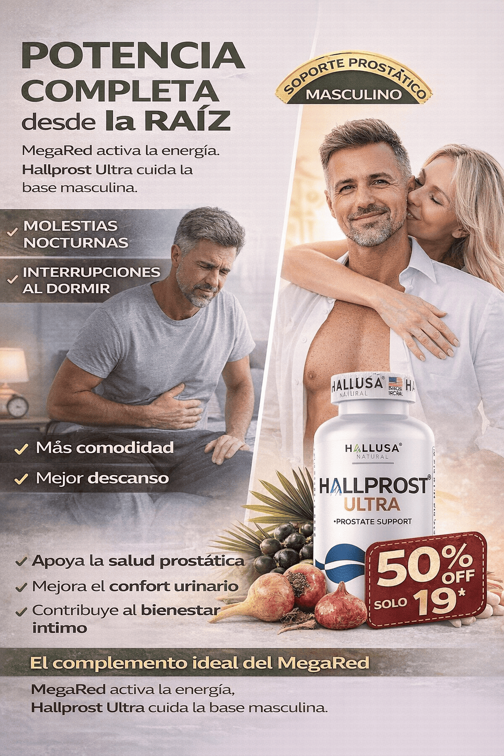 2X1 Natural Hallprost Suplemento para la salud de la próstata POR SOLO $19 USD