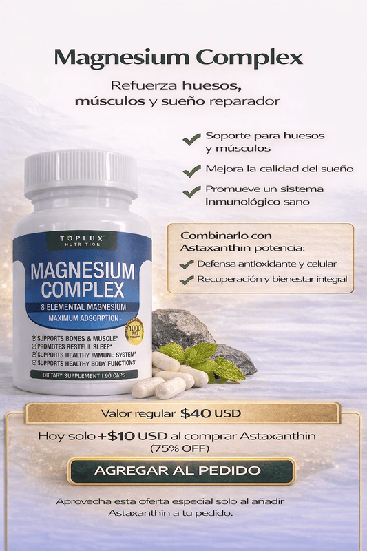 MAGNESIUM COMPLEX CON DTO. DEL 75% POR SOLO $10 USD