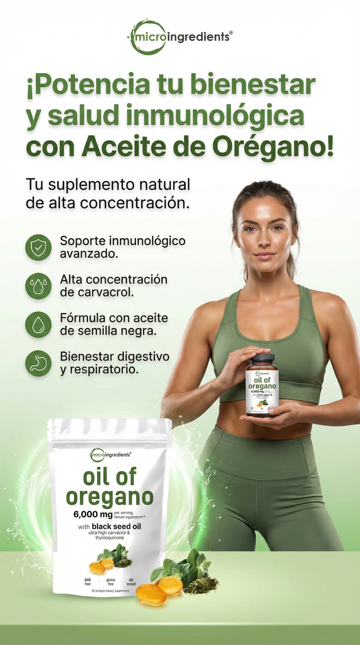Agrega Aceite de Oregano + Carvocol y Sana Tu Cuerpo por $19 USD